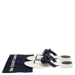 Chanel Black Jelly Camellia Thong Sandals Size 42