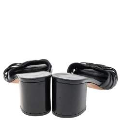 Chanel Black Leather CC Sandals Size 39
