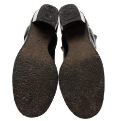 مملوكة مسبقًا Chanel Black Leather CC Ankle Boots Size 38.5