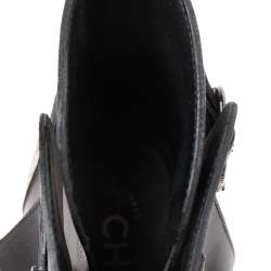 مملوكة مسبقًا Chanel Black Leather CC Ankle Boots Size 38.5