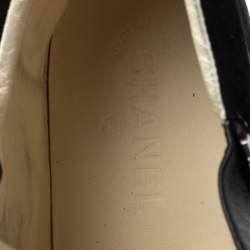 Pre Owned حذاء رياضي شانيل عنق مرتفع أكسنت سحاب مزدوج سي سي جلد وسويدي رمادي / أسود مقاس 40