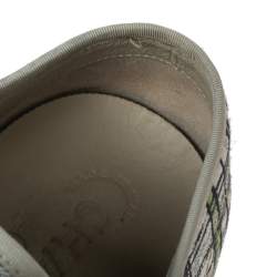 Chanel White Printed Fabric and Gold Lurex Cap Toe Low-Top Sneakers Size 41