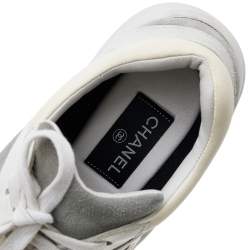 مملوكة مسبقًا Chanel Multicolor Suede, Leather And Fabric CC Low-Top Sneakers Size 38.5