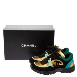 مملوكة مسبقًا حذاء رياضي شانيل سي سي قماش سويدي متعدد الألوان مقاس 40