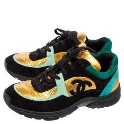 مملوكة مسبقًا حذاء رياضي شانيل سي سي قماش سويدي متعدد الألوان مقاس 40