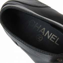 Chanel Black Leather CC  Ankle Boots Size 40