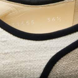 Pre Owned Chanel Multicolor Canvas CC Wedge Sneakers Size 36.5