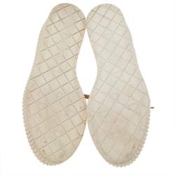 Pre Owned Chanel Metallic Gold Distressed Foil Leather Creepers Platform Sneakers Size 40