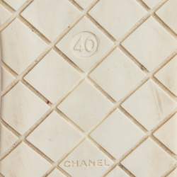 Pre Owned Chanel Metallic Gold Distressed Foil Leather Creepers Platform Sneakers Size 40