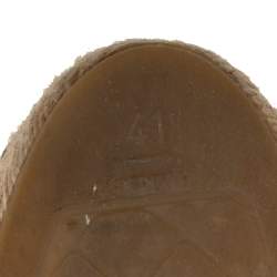 مملوكة مسبقًا Chanel Navy Blue/Black Leather CC Cap-Toe Flat Espadrilles Size 41