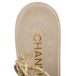 Chanel Grey Suede Ankle Wrap Mule Sandals Size 38.5