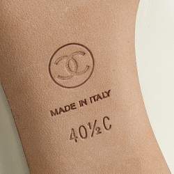 Pre Owned Chanel Cream Leather Camellia Cap Toe Pumps Size 40.5