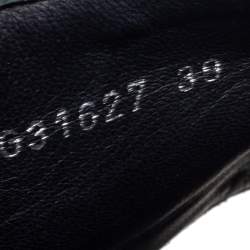 Pre Owned Chanel Black Tweed Tropiconic Chain Flat Slides Size 39