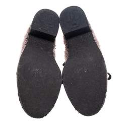 Chanel Pink/Black  Tweed, Cap Toe Ankle Boots Size  39.5