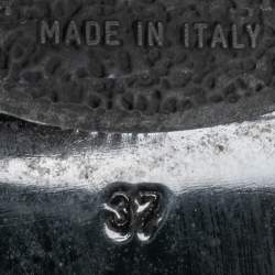 Pre Owned Chanel Black Quilted Leather CC Turn Lock Platform Slide Sandals Size 37