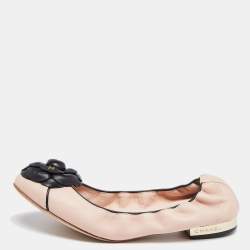Chanel Black Camellia Pearl Ballet Flats 37.5 – The Closet