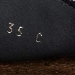 مملوكة مسبقًا Chanel Black Tweed CC Platform Slide Sandals Size 35