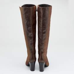 Chanel Multicolor Leather CC Knee Length Boots Size 39.5
