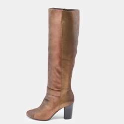 Chanel Multicolor Leather CC Knee Length Boots Size 39.5
