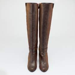 Chanel Multicolor Leather CC Knee Length Boots Size 39.5
