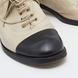 Chanel Grey/Black Leather CC Ankle Wrap Ankle Boots Size 39.5
