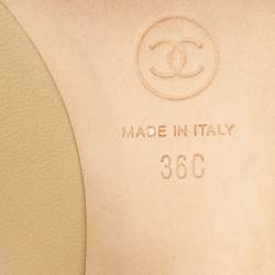 Pre Owned Chanel Beige Leather Camellia  Pumps Size 36