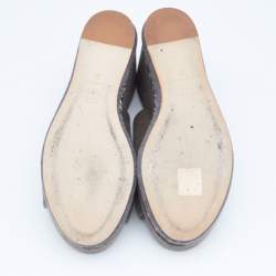 مملوكة مسبقًا Chanel Khaki Canvas CC Wedge Platform Slide Sandals Size 37