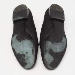 Pre Owned حذاء سليبرز شانيل سموكينغ غليتر أسود مزين سي سي مقاس 38