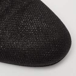 Pre Owned حذاء سليبرز شانيل سموكينغ غليتر أسود مزين سي سي مقاس 38