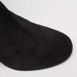 Chanel Black Suede And Patent Block Mild Calf Boots Size 39