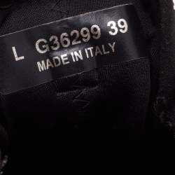 Pre Owned Chanel Black Velvet And Suede CC Sneakers Size 39