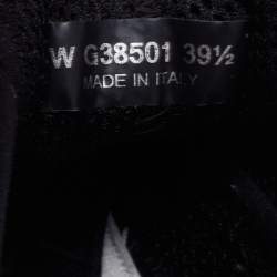 Pre Owned Chanel Grey/White Suede And Fabric CC Lace Up Sneakers Size 39.5