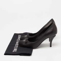 Pre Owned Chanel  Black Canvas And Leather CC Cap Toe Pumps Size 36