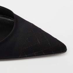 Pre Owned Chanel Black Satin Pointed Toe Pumps Size 40.5