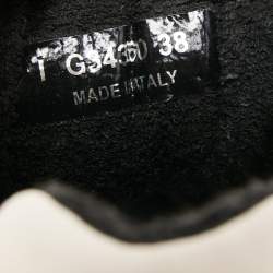 Pre Owned Chanel Multicolor Nylon And Leather CC Logo Lace Up Sneakers Size 38