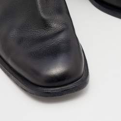 Chanel Black Leather Double Buckle CC Ankle Length Boots Size 39
