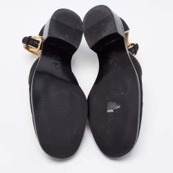 مملوكة مسبقًا حذاء فلات كاحل شانيل جلد وكانفاس ذهبي/ أسود مقاس 39.5