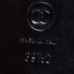 مملوكة مسبقًا حذاء فلات كاحل شانيل جلد وكانفاس ذهبي/ أسود مقاس 39.5