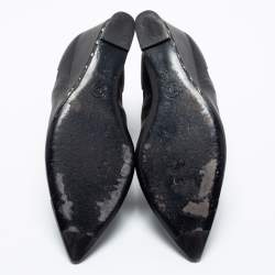 مملوكة مسبقًا حذاء بوت للكاحل شانيل جلد أسود مزين سلسلة كعب روكي مقاس 39