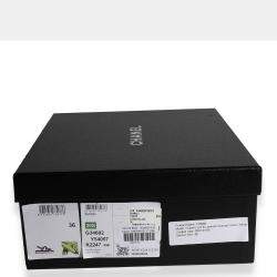 Pre Owned Chanel Green/Yellow Cord & Lambskin Sandals EU 36