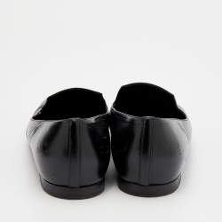 Pre Owned Chanel Black Leather CC Smoking Slippers Size 37