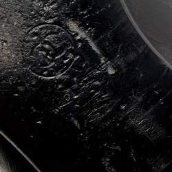 Pre Owned Chanel Black Leather CC Smoking Slippers Size 37