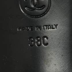 مملوكة مسبقًا Chanel Black Braided Leather Slide Sandals Size 38