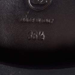 Chanel Black Leather and Knit Fabric CC Combat Boots Size 36.5
