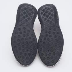 Pre Owned Chanel Pink/Cream Mesh CC Low Top Lace Up Sneakers Size 36