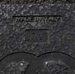 مملوكة مسبقًا Chanel Burgundy/Grey Tweed Ankle Boots Size 37.5 