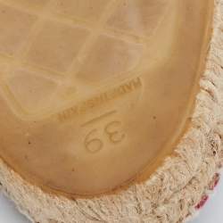 مملوكة مسبقًا Chanel Multicolor Print Canvas CC Cap Toe Espadrille Flats Size 39