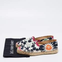 مملوكة مسبقًا Chanel Multicolor Print Canvas CC Cap Toe Espadrille Flats Size 39