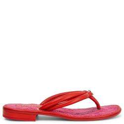 Chanel Red CC Thong Sandals Size EU 38.5