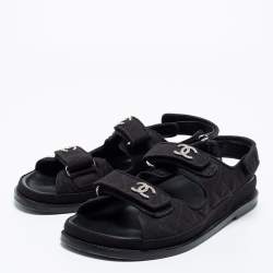 Chanel Dad Quilted Leather Velcro Sandals at 1stDibs